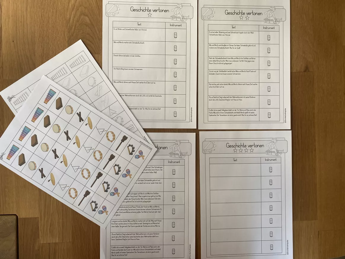 Bild in der Beschreibung des Unterrichtsmaterials Unterrichtsreihe: Winterliche Klanggeschichte mit Orff Instrumenten (Klasse 1-4) von Grundschulimpulse #4