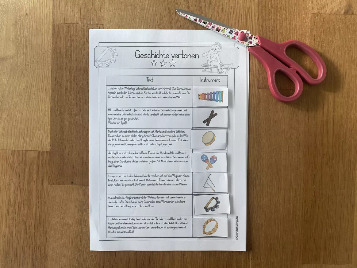 Bild in der Beschreibung des Unterrichtsmaterials Unterrichtsreihe: Winterliche Klanggeschichte mit Orff Instrumenten (Klasse 1-4) von Grundschulimpulse #5