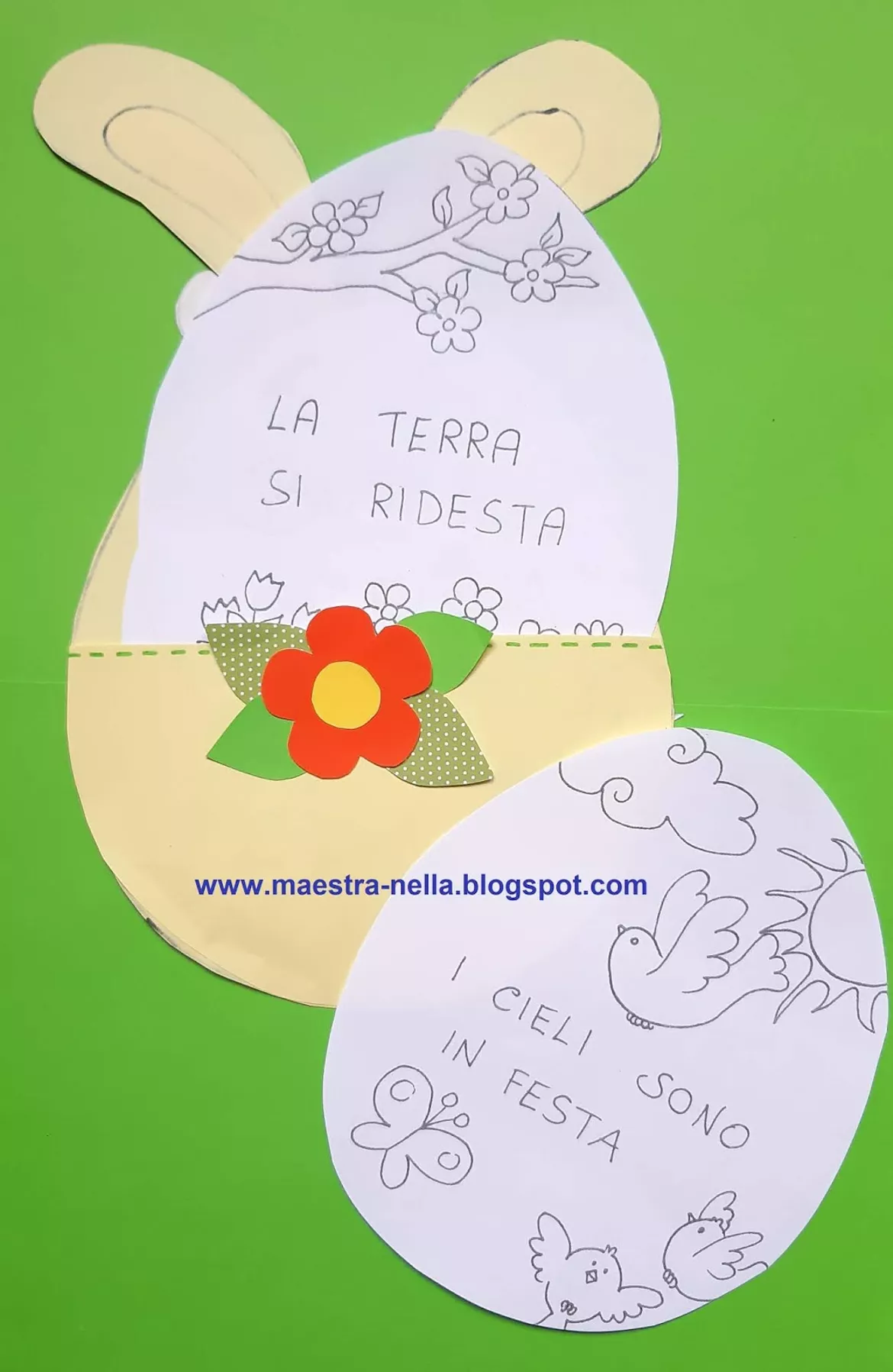 Bild in der Beschreibung des Unterrichtsmaterials coniglietto con tasca porta poesia von maestra Nella #2