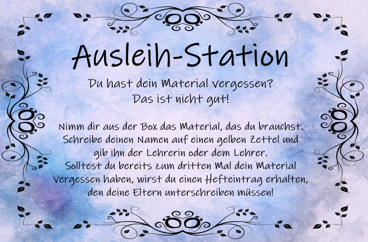 Bild in der Beschreibung des Unterrichtsmaterials Schild für eine Ausleih-Station von Sandras Ideenkiste #1