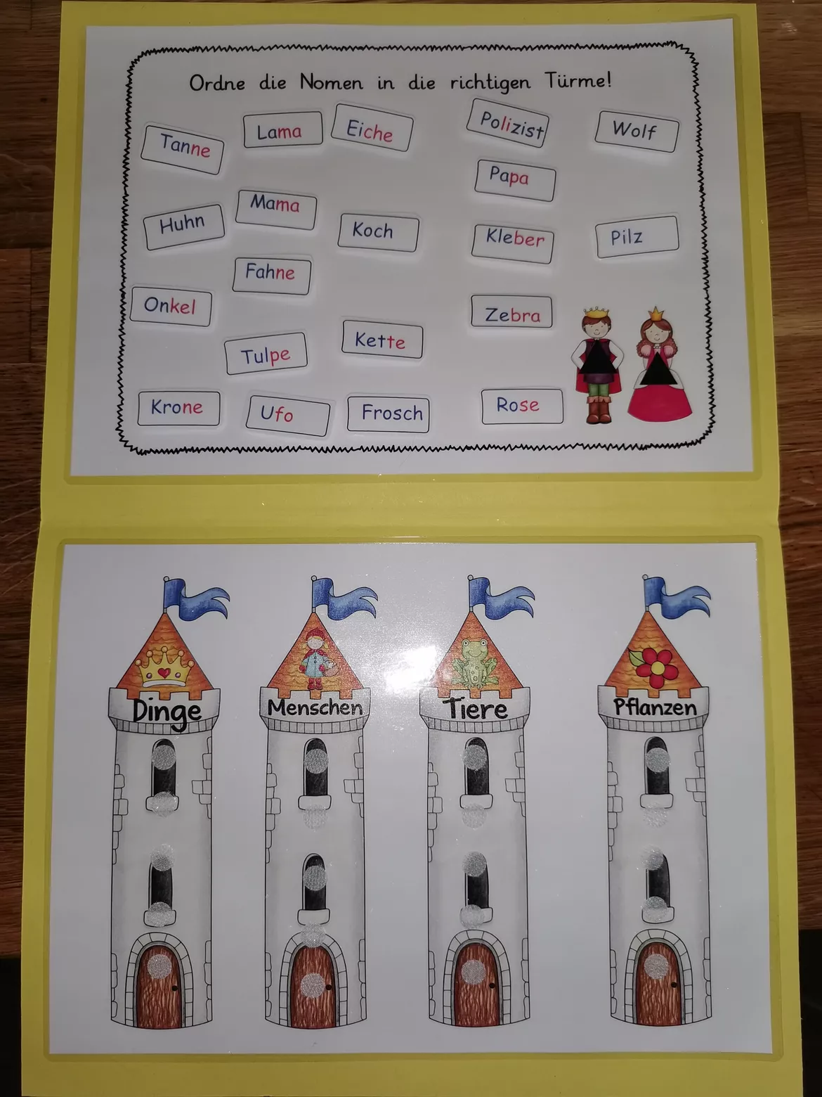 Bild in der Beschreibung des Unterrichtsmaterials Klettmappe Nomen Wortartenmärchen von Frau Waschbär #2