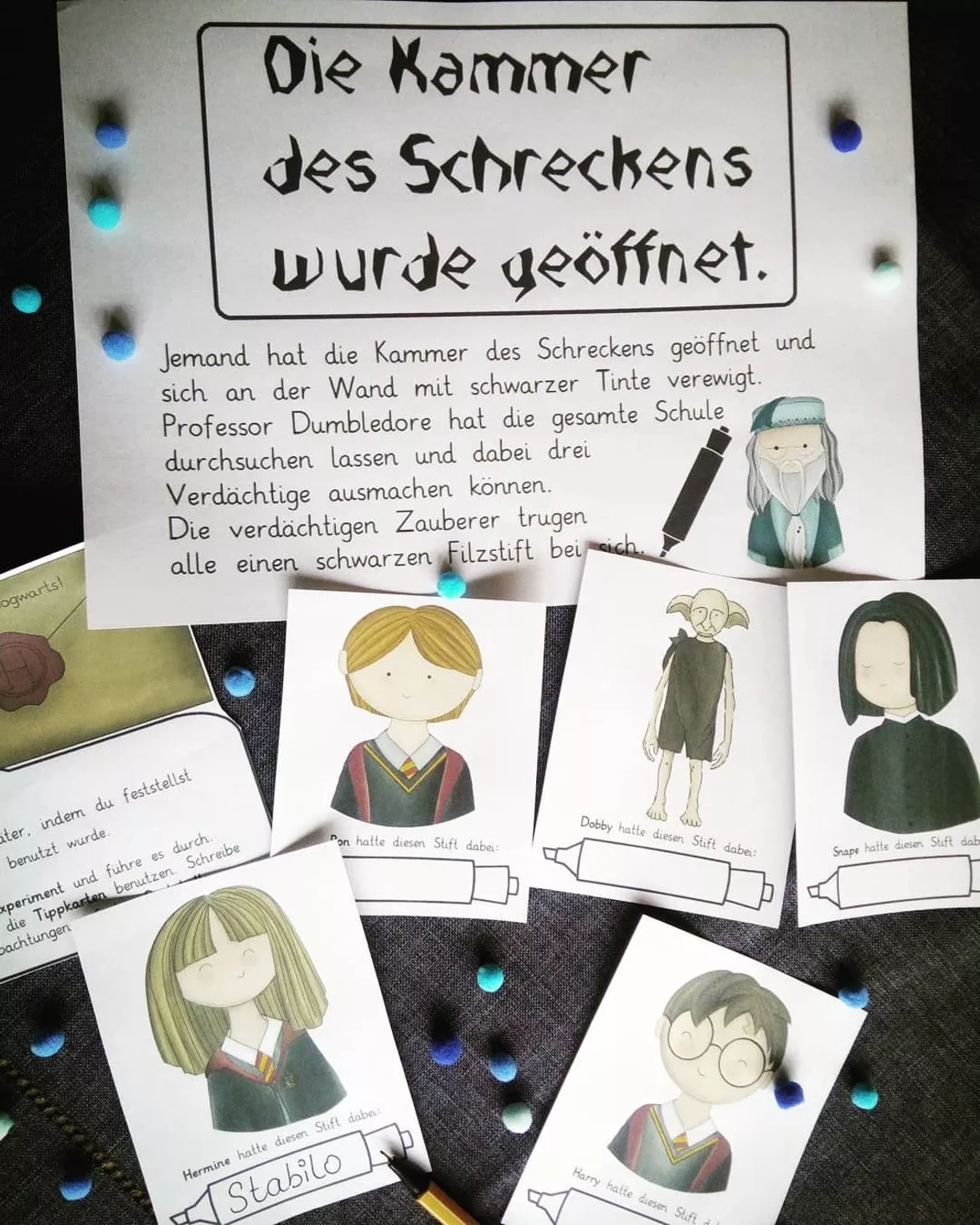 Bild in der Beschreibung des Unterrichtsmaterials Wer hat die Kammer des Schreckens geöffnet? Krimifall: (Papier)Chromatographie von Natur.Wissen.schaffen #1