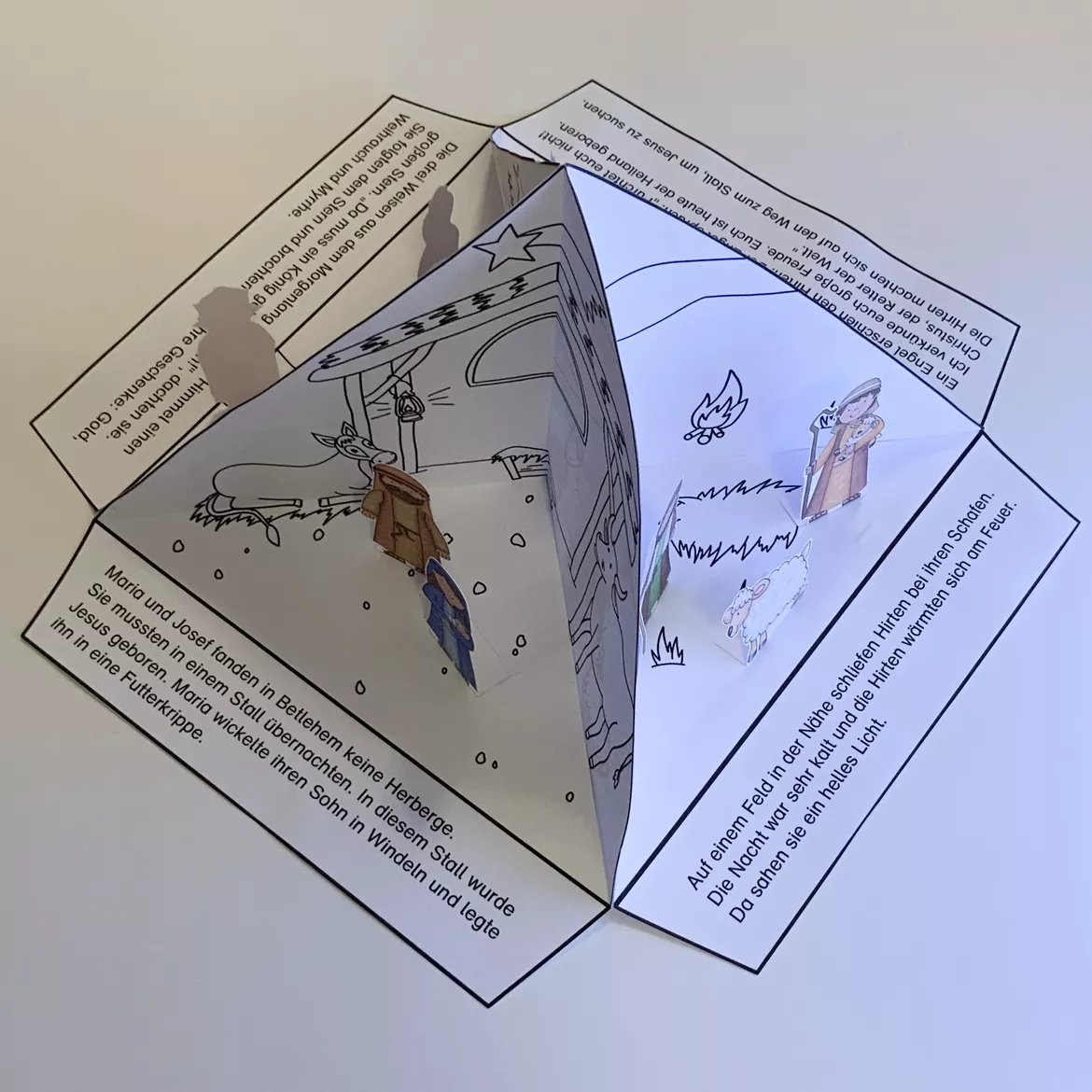 Bild in der Beschreibung des Unterrichtsmaterials Weihnachts-Quadrama - Weihnachten - Quadrama - Weihnachtsgeschichte - Jesus wird geboren von kreative Schatzkiste #1