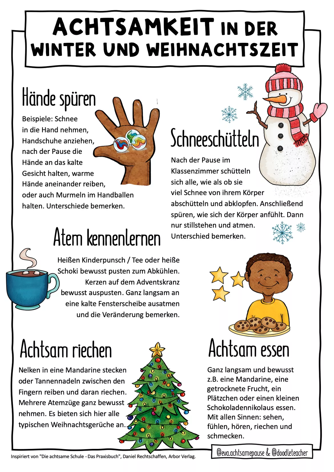 Bild in der Beschreibung des Unterrichtsmaterials Achtsamkeit in der Winter und Weihnachtszeit von Doodleteacher #1
