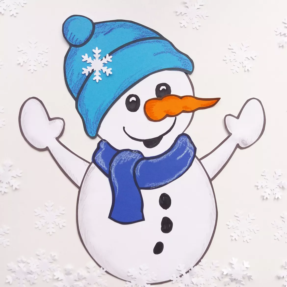 Bild in der Beschreibung des Unterrichtsmaterials Schneemann basteln Winter Schnee Bastelvorlage von Wolkenland.Graphics #1