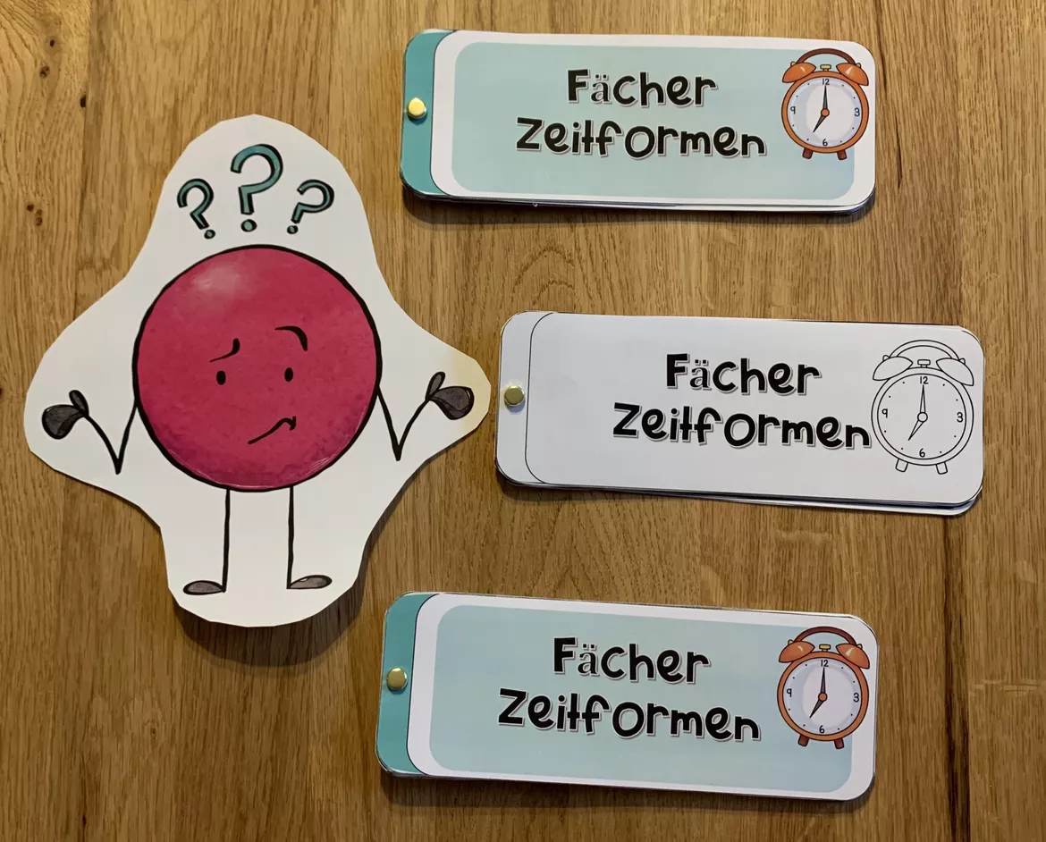 Bild in der Beschreibung des Unterrichtsmaterials Zeitformen Fächer von Schoolstuffbyjas #2