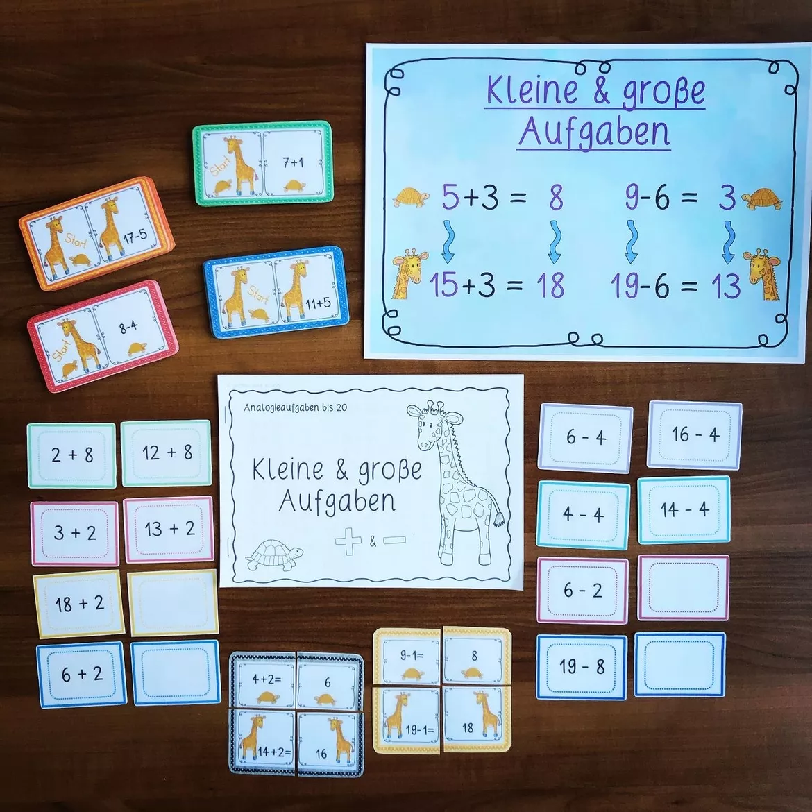 Bild in der Beschreibung des Unterrichtsmaterials Analogieaufgaben ZR 20 – Mega Sparpaket Mathe Klasse 1/2 (Arbeitsheft, Kartei, Domino, Puzzle & mehr) von Giraffes_love_school #1