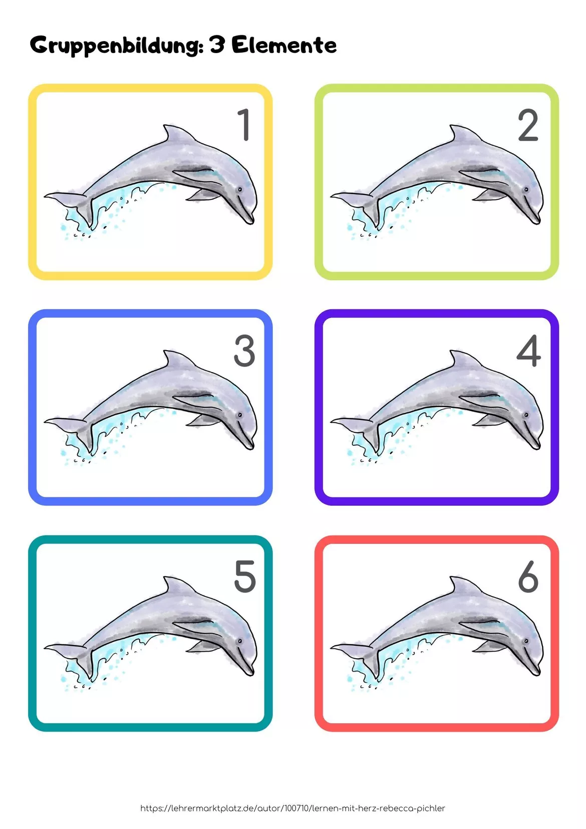 Bild in der Beschreibung des Unterrichtsmaterials Kärtchen für Gruppenbildung: Tiere (1) von Lernen mit Herz - Rebecca Pichler #1