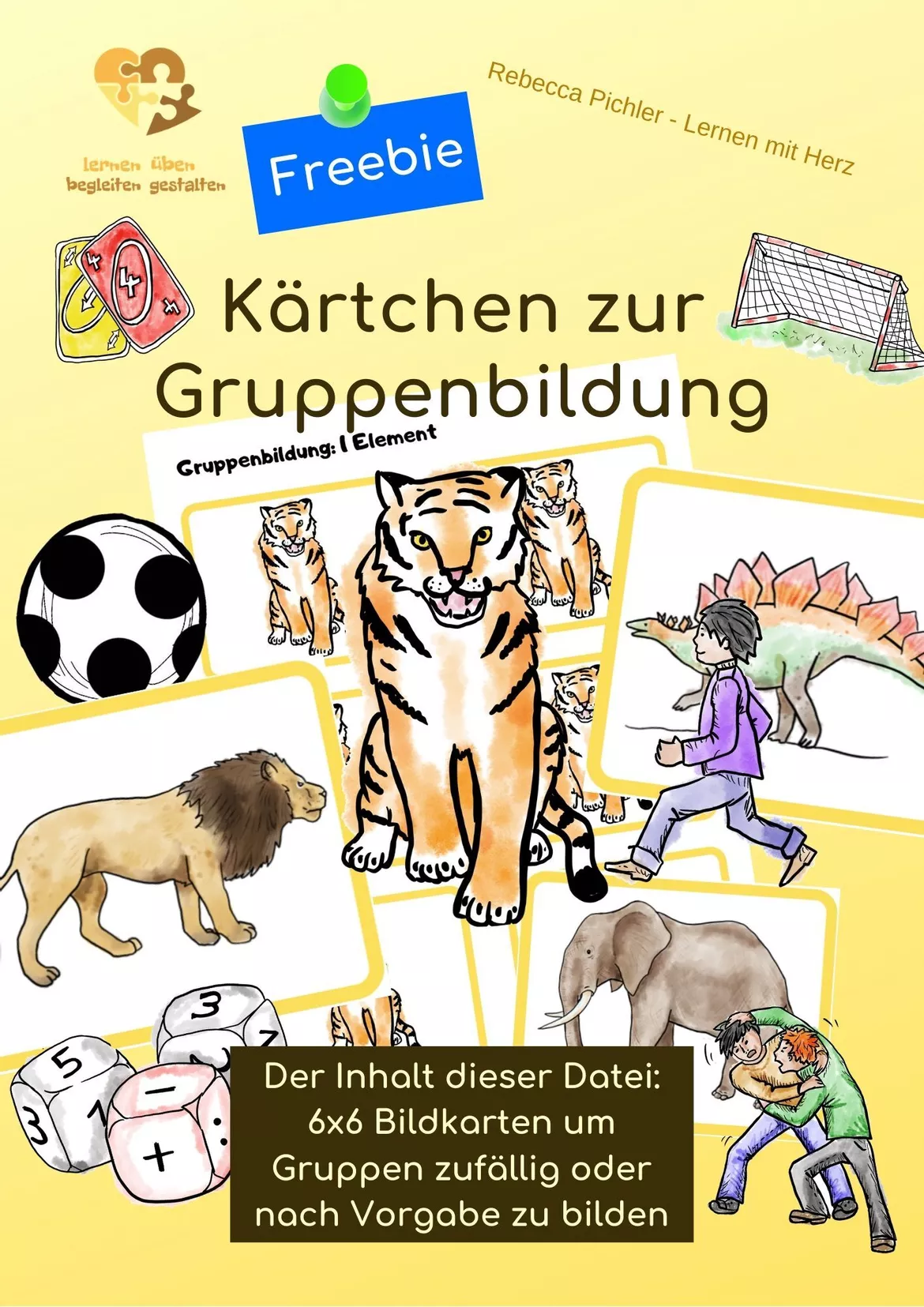 Bild in der Beschreibung des Unterrichtsmaterials Sparpaket: Kärtchen zur Gruppenbildung von Lernen mit Herz - Rebecca Pichler #1