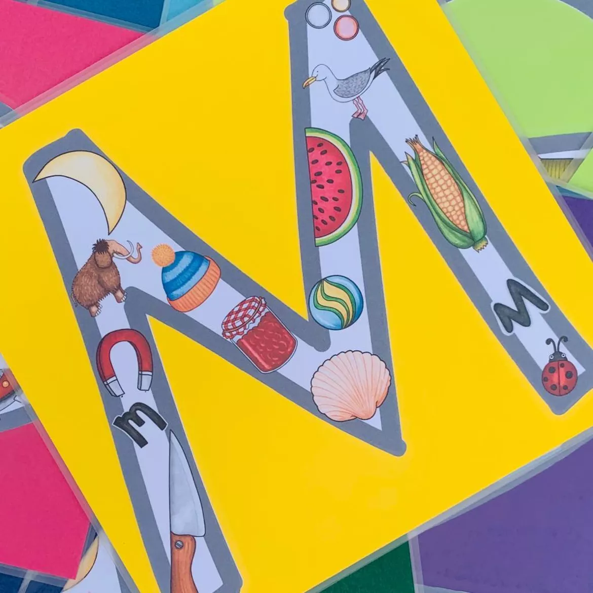 Bild in der Beschreibung des Unterrichtsmaterials 22 Anlautbuchstaben für Buchstabenweg / Buchstaben der Woche von montiaffen_montessori und grundschule #1