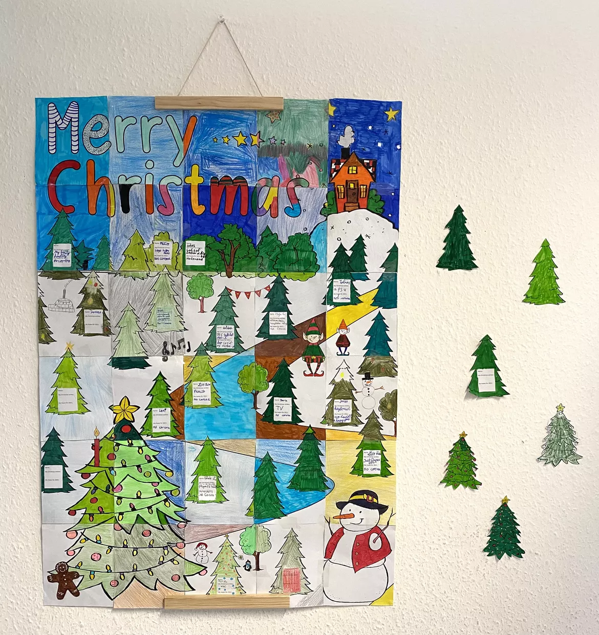 Bild in der Beschreibung des Unterrichtsmaterials Merry Christmas - Kooperatives Poster fürs Klassenzimmer von Doodleteacher #2