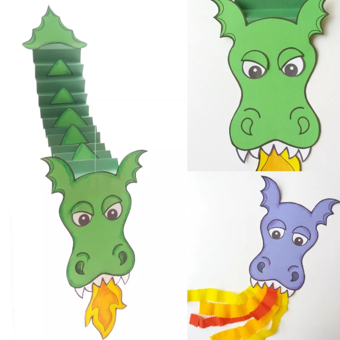 Bild in der Beschreibung des Unterrichtsmaterials Drachen basteln Hängedeko Fasching Märchen von Wolkenland.Graphics #1