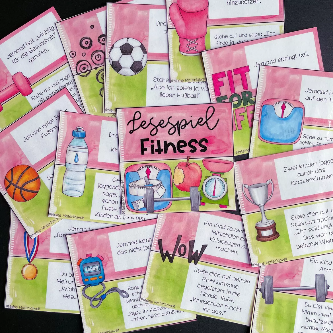 Bild in der Beschreibung des Unterrichtsmaterials Lesespiel Fitness von Meine Materialwelt #1