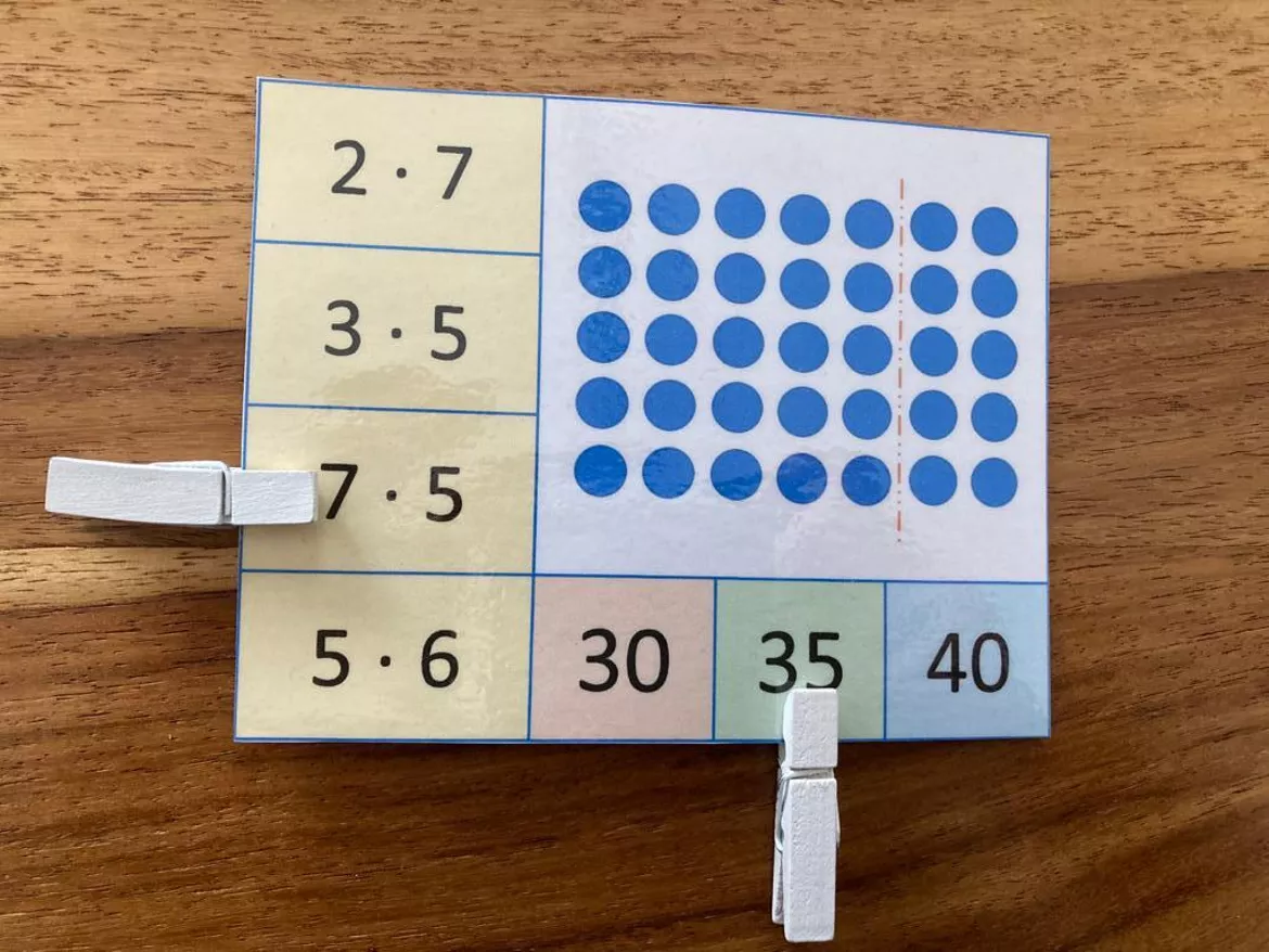 Bild in der Beschreibung des Unterrichtsmaterials Klammerkarten 1x1 von Frau Möller #1