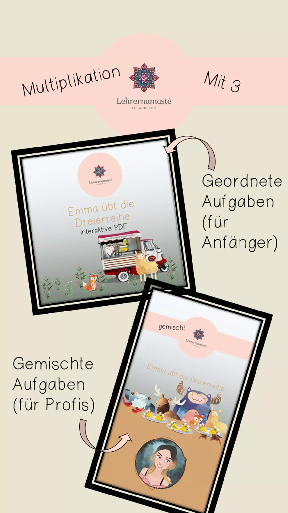 Bild in der Beschreibung des Unterrichtsmaterials Materialpaket zur Dreierreihe - vier Spiele- Einmaleins von Lehrernamaste #1