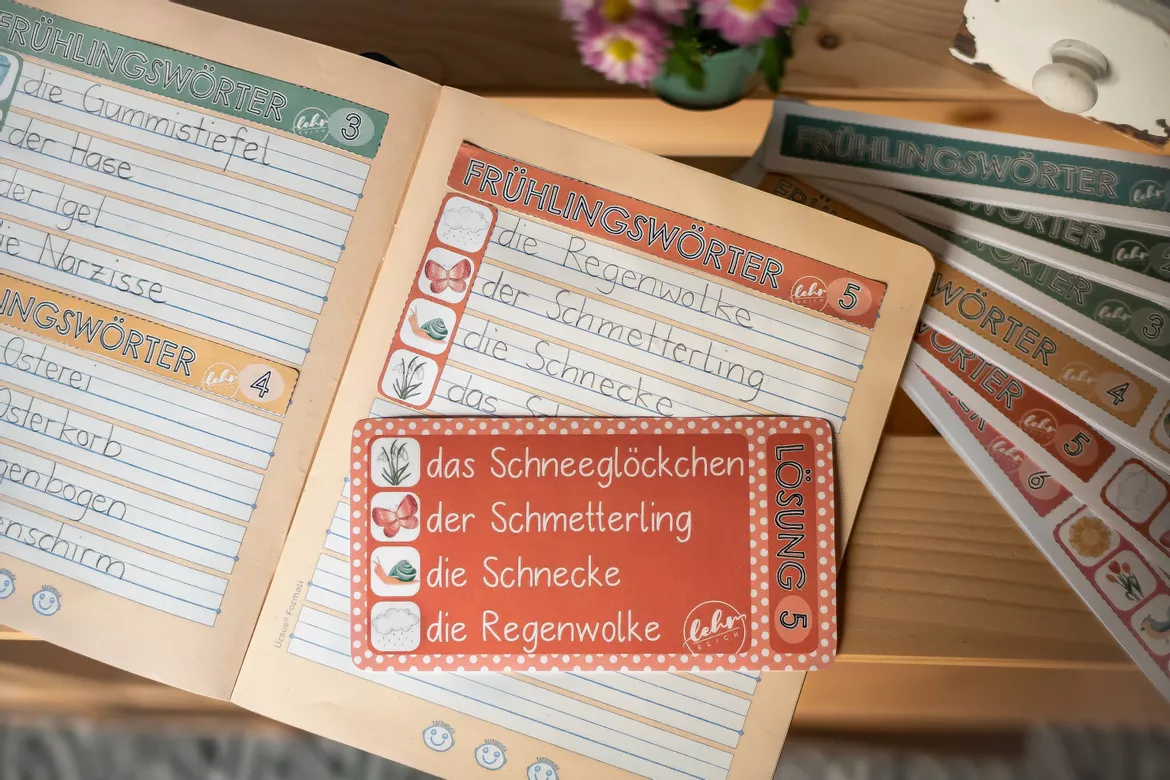 Bild in der Beschreibung des Unterrichtsmaterials Frühlings Schüttelwörter - Wörter schreiben in der 1. Klasse von lehrreich #1