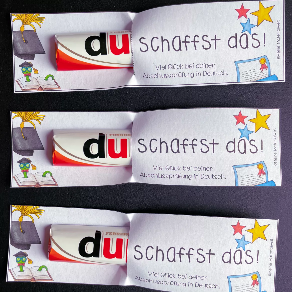 Bild in der Beschreibung des Unterrichtsmaterials Du schaffst das - kleine Aufmerksamkeit zur Prüfung von Meine Materialwelt #1