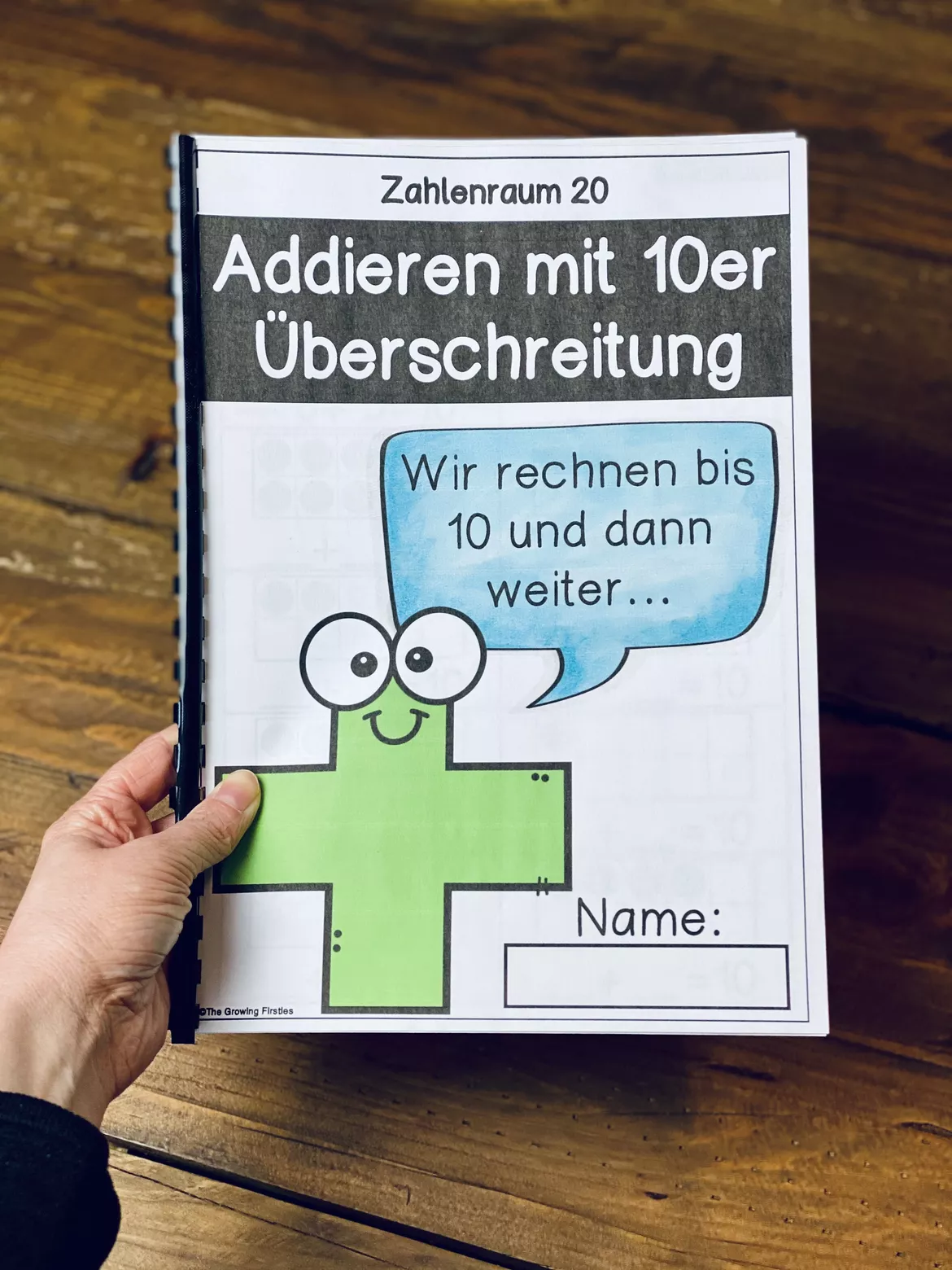 Bild in der Beschreibung des Unterrichtsmaterials Addieren mit 10er Überschreitung/Übergang im ZR 20 - Arbeitsblätter + Lösungen von The Growing Firsties #1