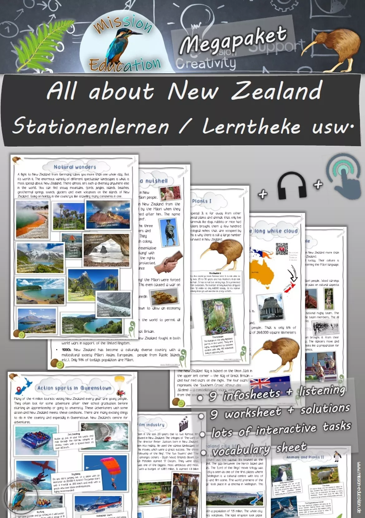 Bild in der Beschreibung des Unterrichtsmaterials New Zealand
