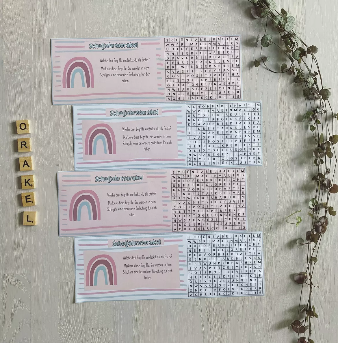 Bild in der Beschreibung des Unterrichtsmaterials Schuljahresorakel Schulstart nach den Sommerferien (Geschenk) von Refdiary #1
