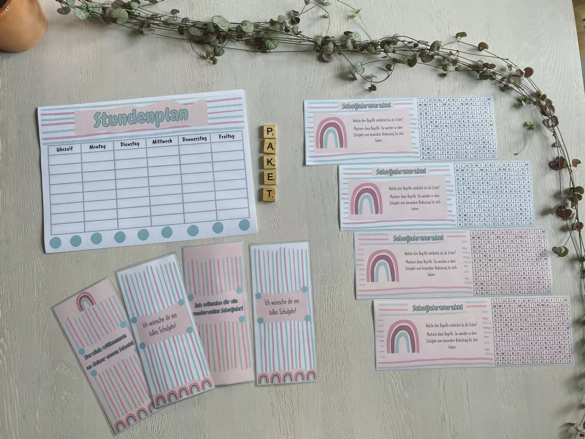 Bild in der Beschreibung des Unterrichtsmaterials Paket: Schulstart Geschenke (Lesezeichen, Orakel, Stundenplan) von Refdiary #1