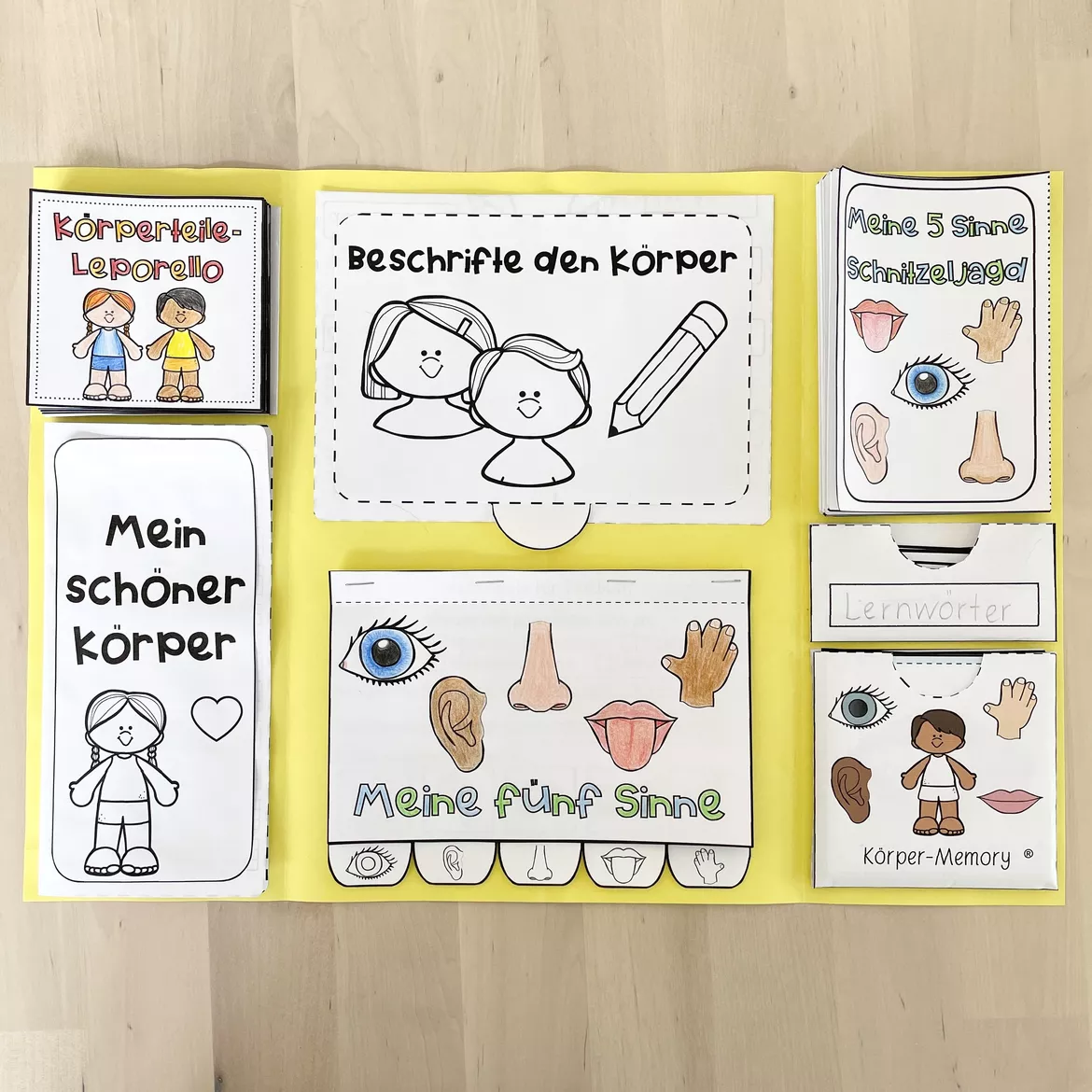 Bild in der Beschreibung des Unterrichtsmaterials Lapbook | Mein Körper - meine Sinne von nekoneko #1