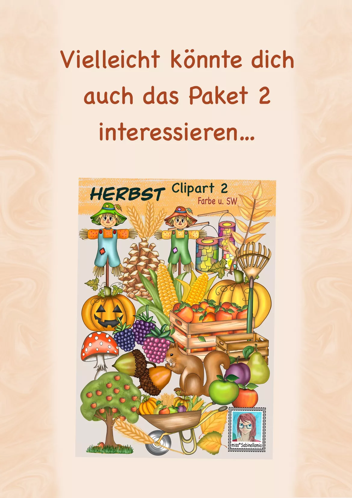 Bild in der Beschreibung des Unterrichtsmaterials Herbst Clipart Packet 1 Motive für den Unterricht, auch kommerzielle Nutzung von miss*Sabinellamia #1