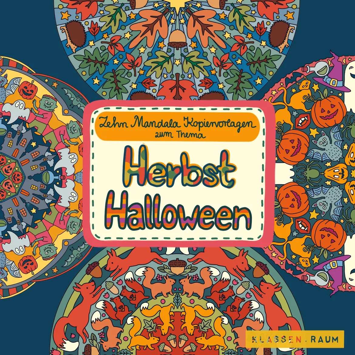 Bild in der Beschreibung des Unterrichtsmaterials Mandala zum Herbst und zu Halloween Kopiervorlage (Herbstmandalas Halloweenmandalas) von klassen.raum #1