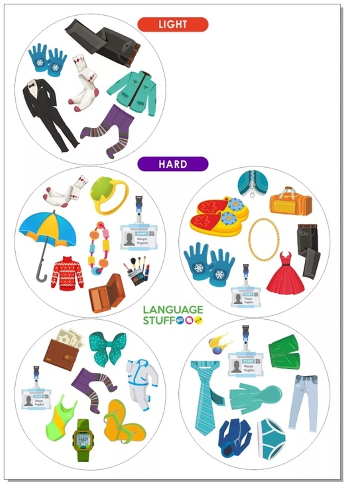Bild in der Beschreibung des Unterrichtsmaterials Clothes Games 2x2 von Language Stuff #2