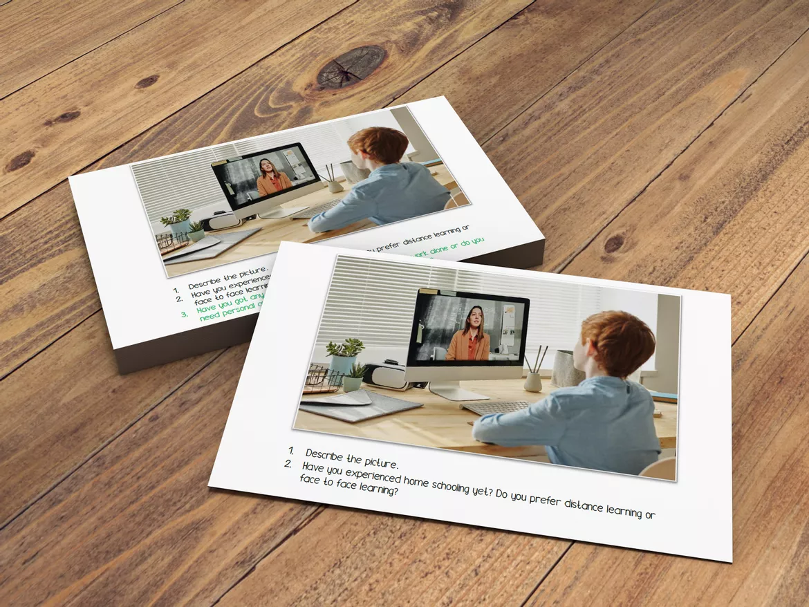 Bild in der Beschreibung des Unterrichtsmaterials 25 Bildkarten – Describing pictures / Bildbeschreibung ab Kl. 7 - Mündliche Prüfung Englisch (oral exam) – Training & Prüfung (Basispaket) von Mission Education #1