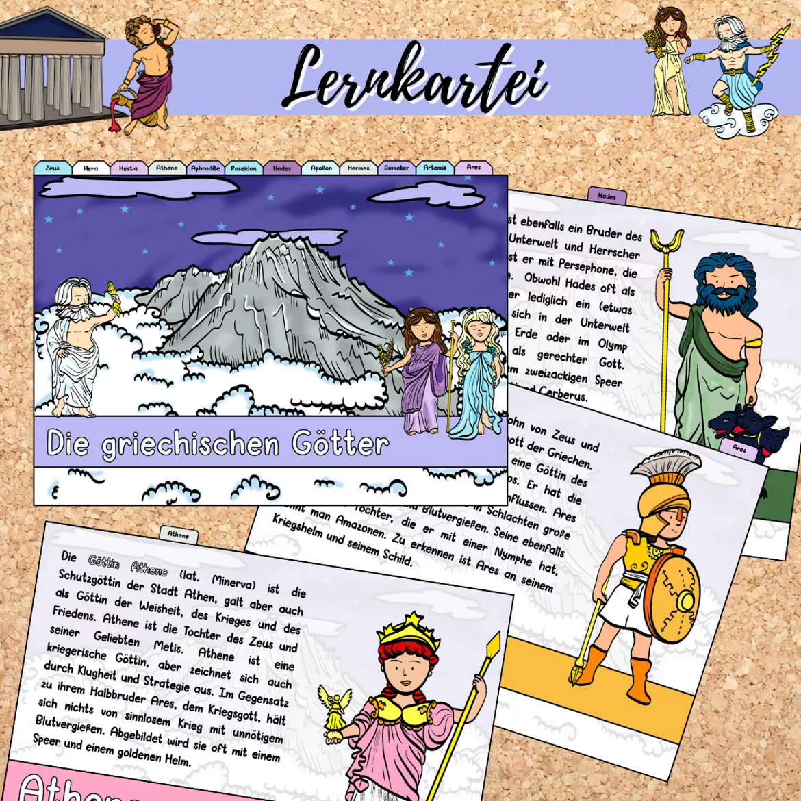 Bild in der Beschreibung des Unterrichtsmaterials Materialpaket: Griechische Götter (Mythologie) von Mme_Sie #2