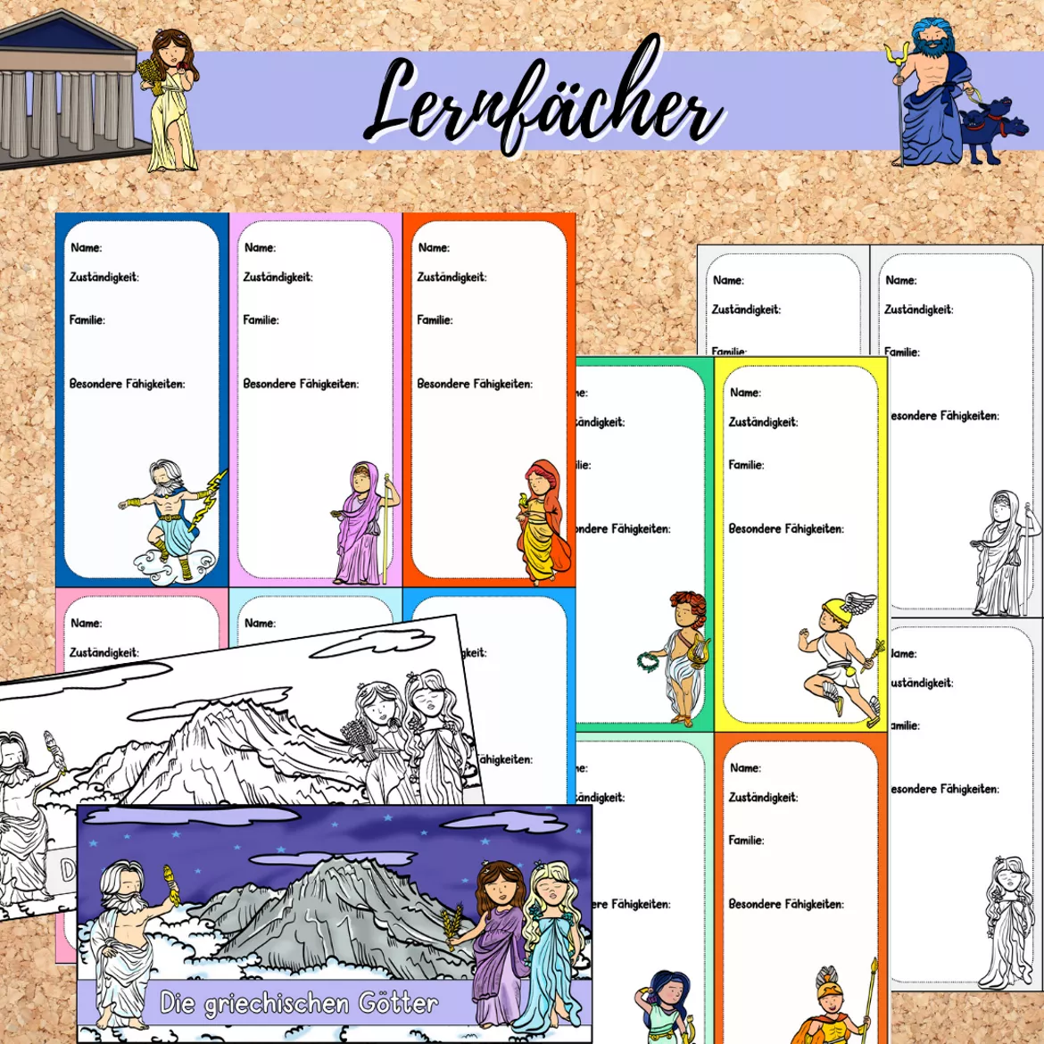 Bild in der Beschreibung des Unterrichtsmaterials Materialpaket: Griechische Götter (Mythologie) von Mme_Sie #4