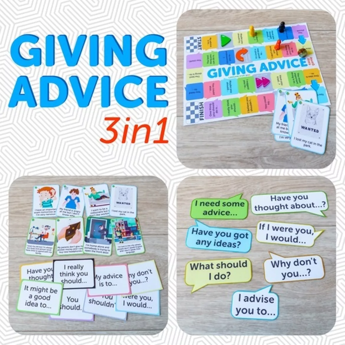 Bild in der Beschreibung des Unterrichtsmaterials Giving Advice 3in1 von Language Stuff #1