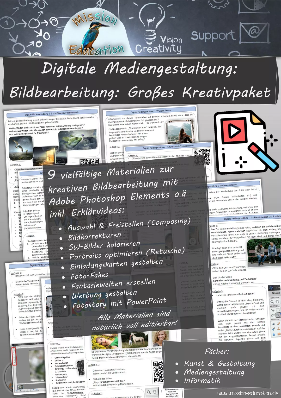 Bild in der Beschreibung des Unterrichtsmaterials Digitale Mediengestaltung & Bildbearbeitung: Fantasiewelten erschaffen von Mission Education #1