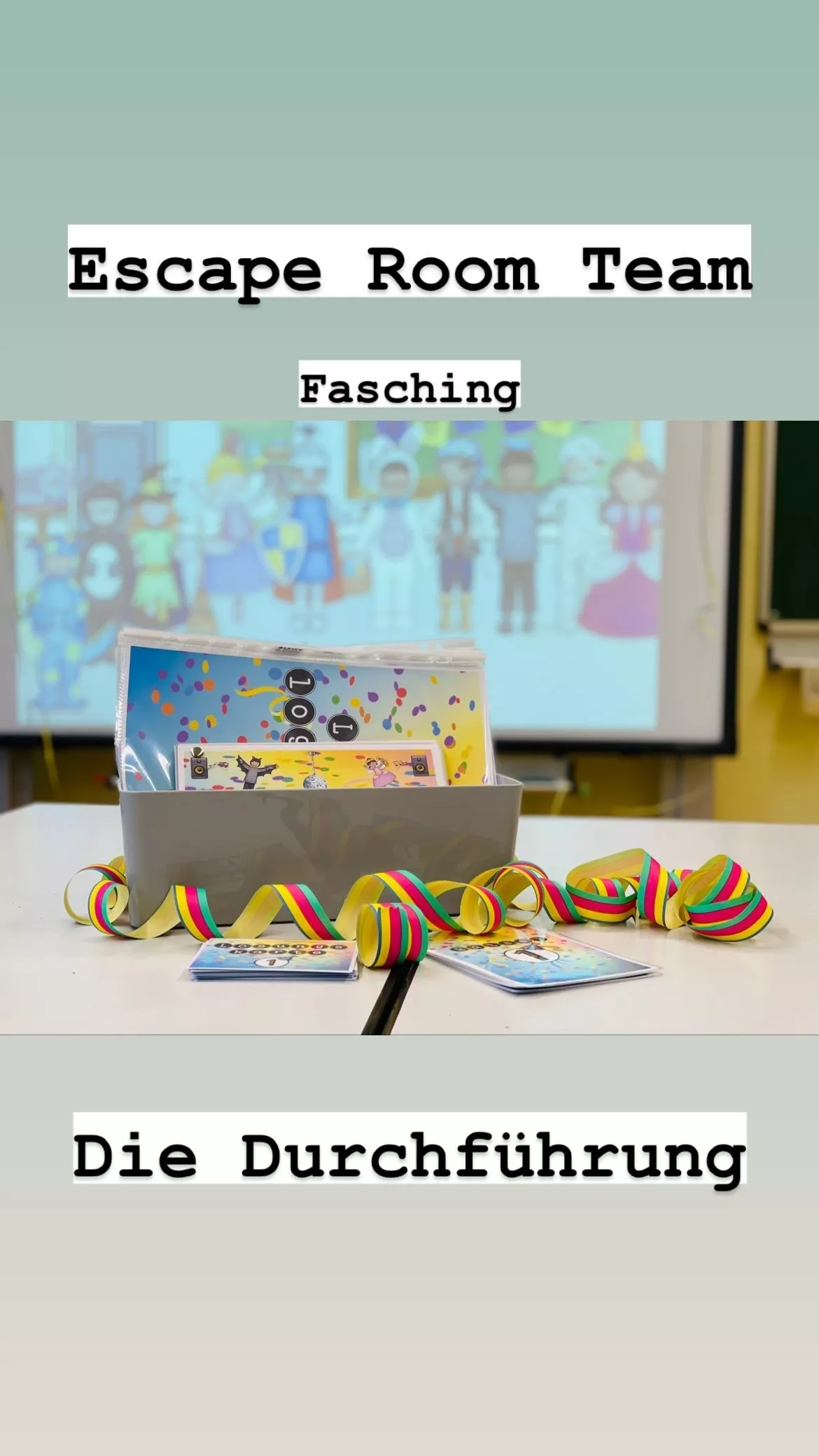 Bild in der Beschreibung des Unterrichtsmaterials Escape Room Team Fasching Deutsch Mathe Klasse 3- 4 Grundschule von Frau Ideenblitz #1
