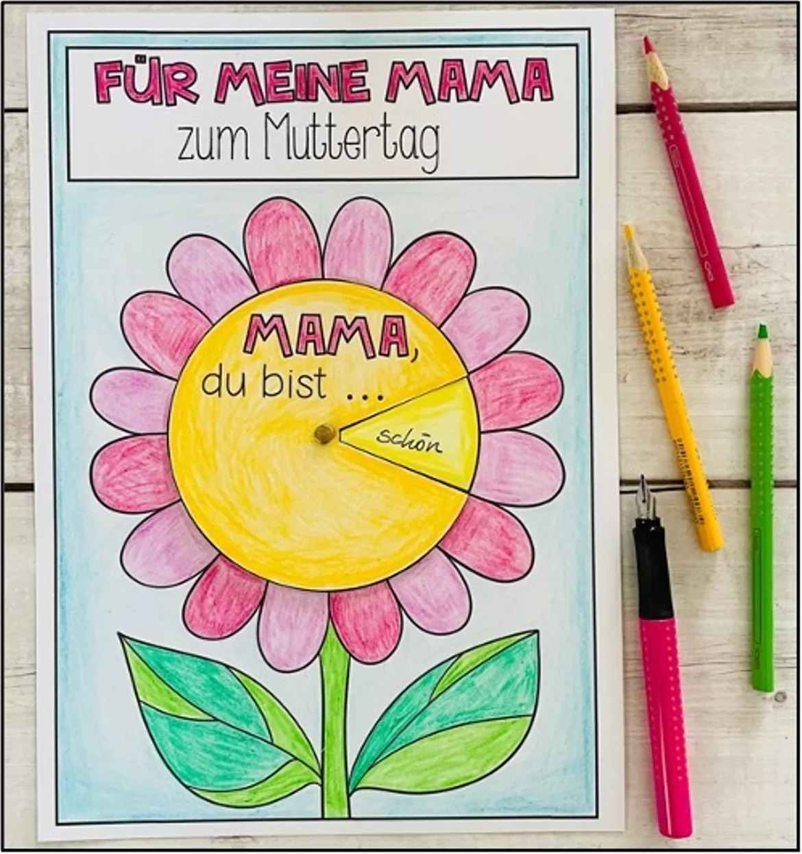 Bild in der Beschreibung des Unterrichtsmaterials Geschenk für den Muttertag - Bastelvorlage von Unterrichtmitspass #1