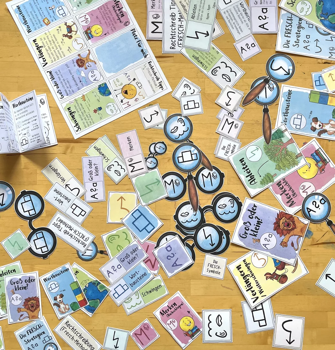 Bild in der Beschreibung des Unterrichtsmaterials FRESCH Rechtschreibung 📝- Materialpaket (Poster, Tafelmaterial, Fächer, Minibuch und mehr) von Doodleteacher #1