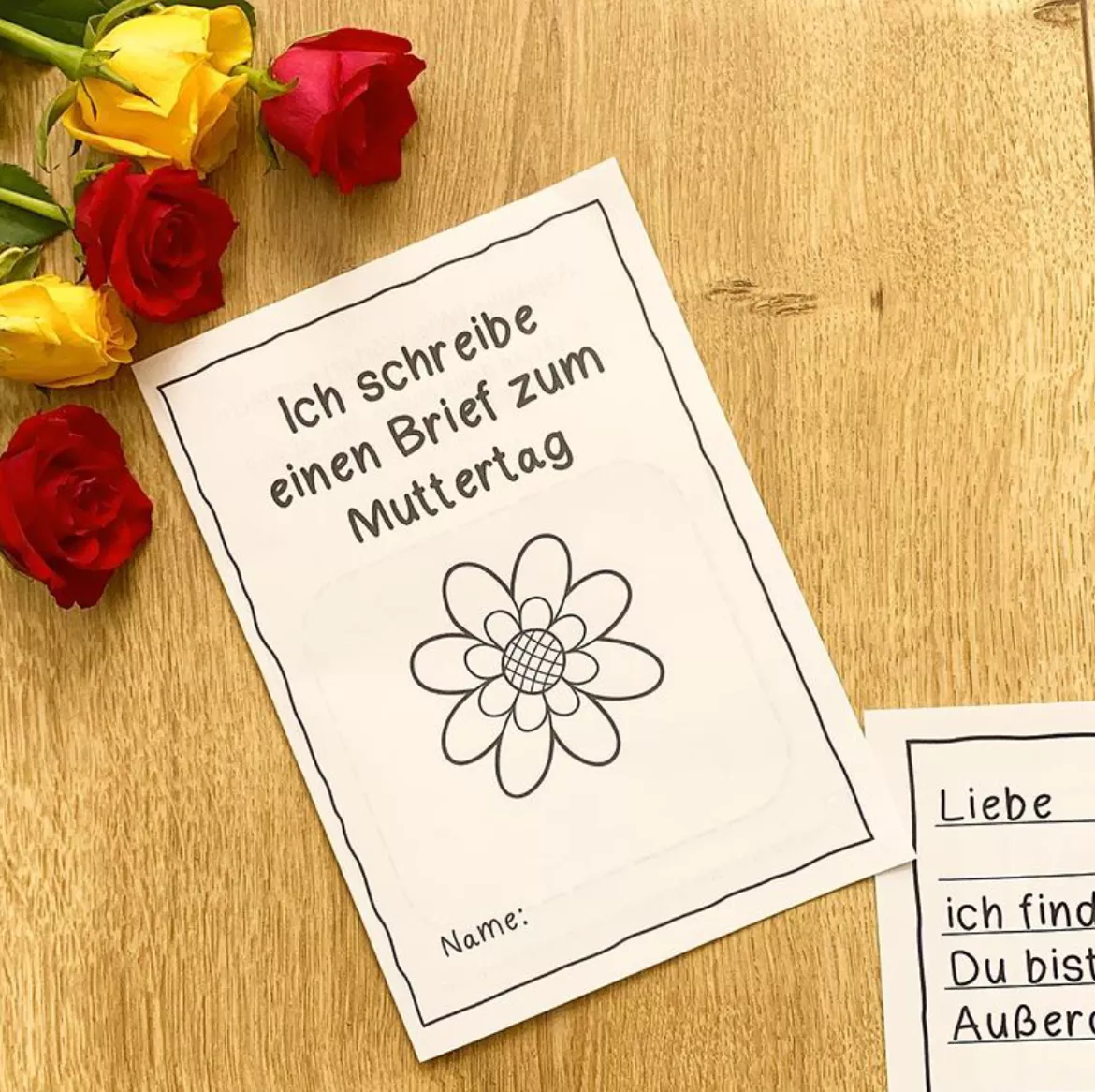 Bild in der Beschreibung des Unterrichtsmaterials Einen Brief zum Muttertag schreiben von Lernketchup #1