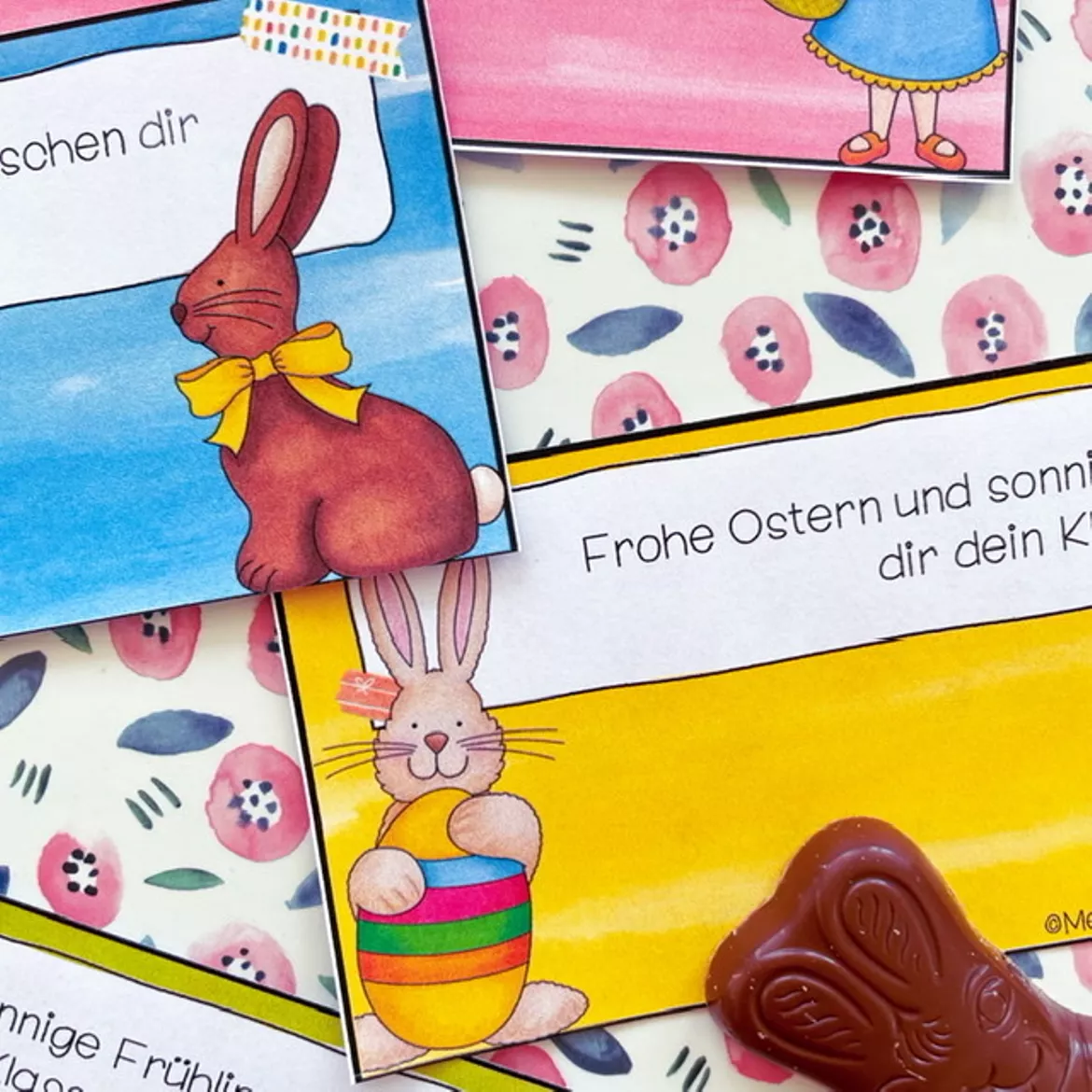 Bild in der Beschreibung des Unterrichtsmaterials Ostergruß für Schokolollies / Feriengruß Ostern von Meine Materialwelt #2