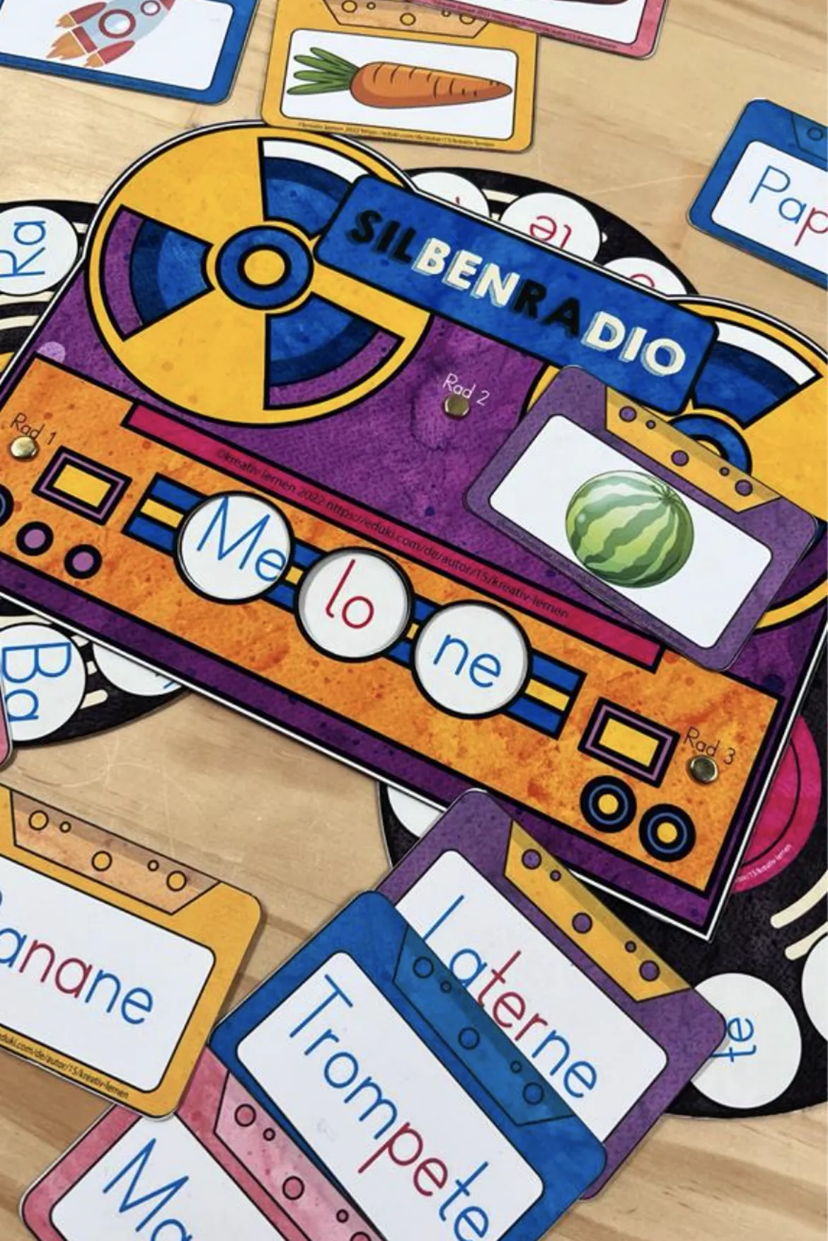 Bild in der Beschreibung des Unterrichtsmaterials Deutsch: Silbenradio mit 3 Silben - Lesen lernen von kreativ lernen #1