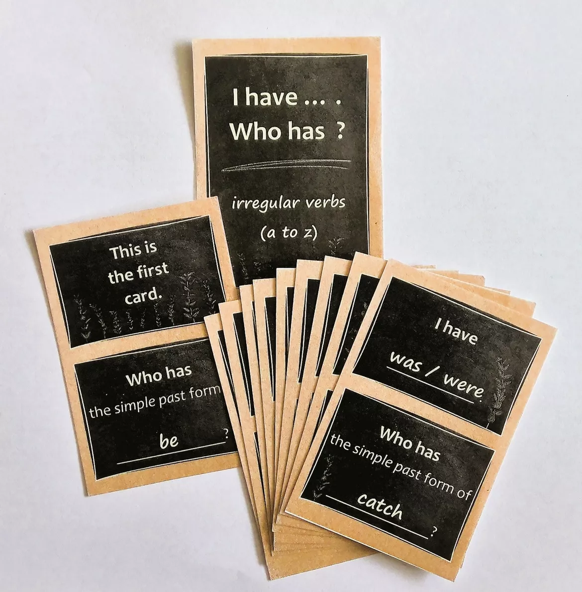 Bild in der Beschreibung des Unterrichtsmaterials Lesespiel: I have ... . Who has ...? - irregular verbs von Mrs. Habee #1