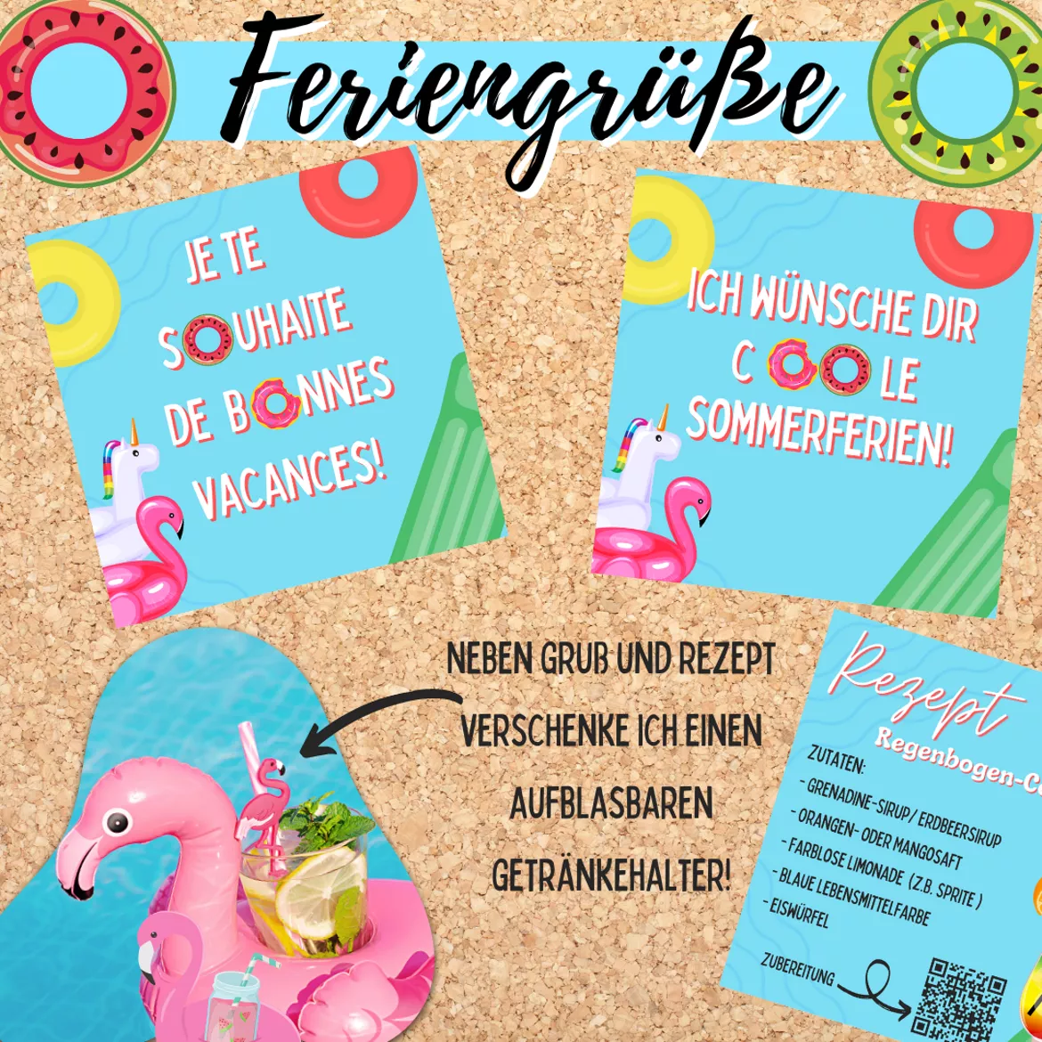 Bild in der Beschreibung des Unterrichtsmaterials Sommerferiengrüße: Grußkärtchen mit Cocktail- Rezept (Deutsch/Französisch) von Mme_Sie #2