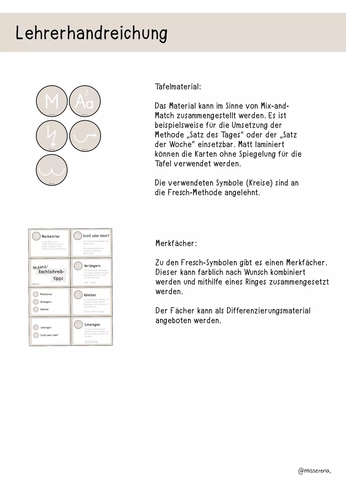 Bild in der Beschreibung des Unterrichtsmaterials Rechtschreibstrategien FRESCH - Schüler- & Tafelmaterial von misserena #1