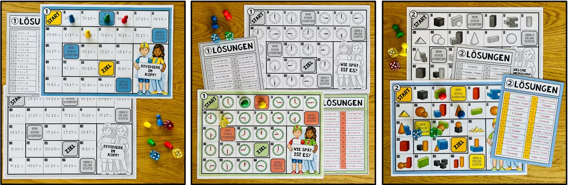 Bild in der Beschreibung des Unterrichtsmaterials MATHEMATIK BRETTSPIELE - Sammlung für die 4.-8. Schulstufe (wachsendes Paket) von Unterrichtmitspass #2