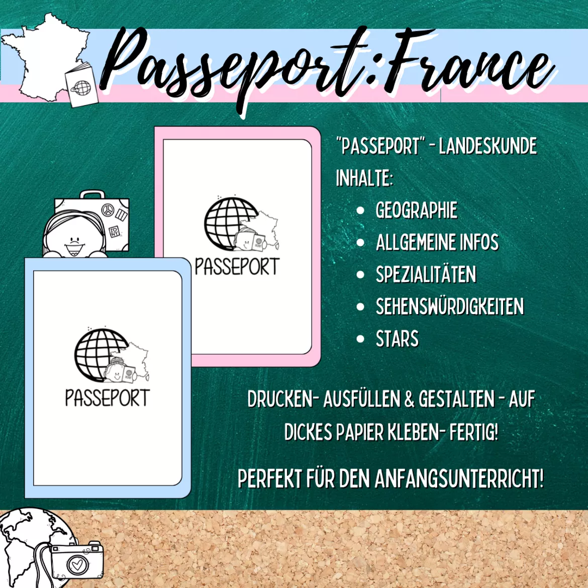 Bild in der Beschreibung des Unterrichtsmaterials Landeskunde: Passeport "France" (Arbeitsheft) von Mme_Sie #2