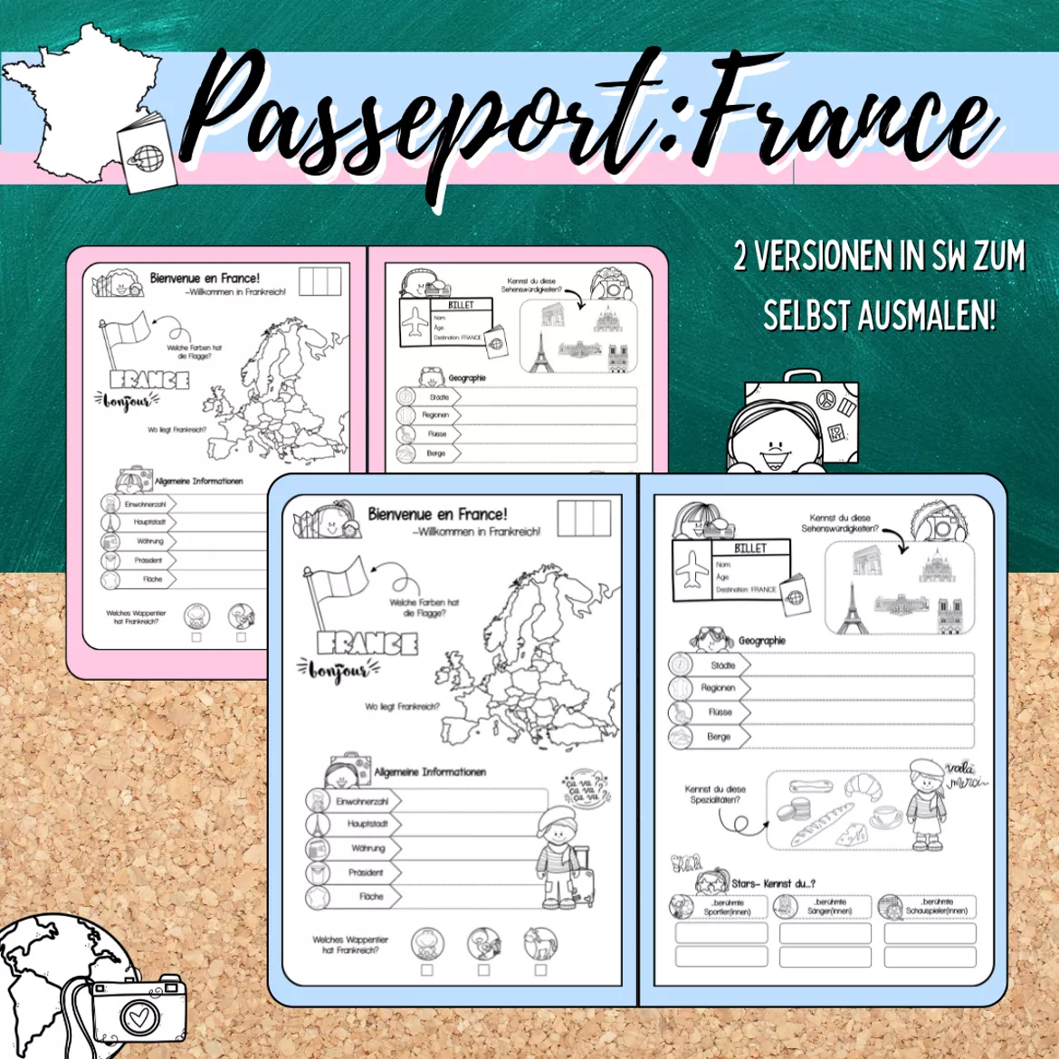 Bild in der Beschreibung des Unterrichtsmaterials Landeskunde: Passeport "France" (Arbeitsheft) von Mme_Sie #3