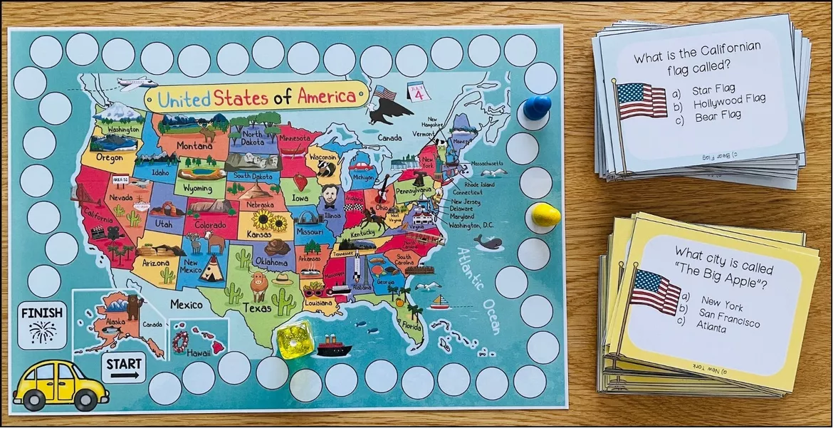 Bild in der Beschreibung des Unterrichtsmaterials USA - Quiz Game von Unterrichtmitspass #1