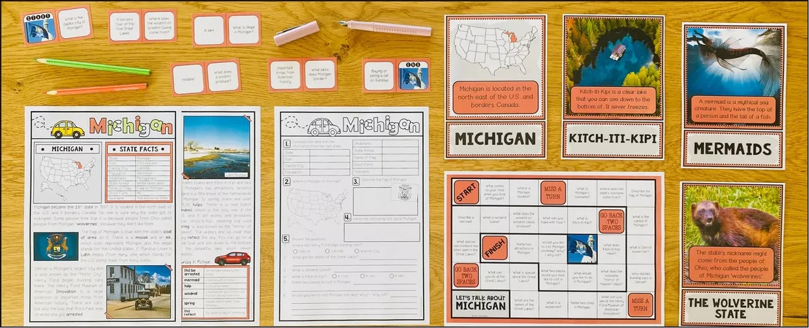 Bild in der Beschreibung des Unterrichtsmaterials USA - Michigan (Fact Sheets, Worksheets and Games) von Unterrichtmitspass #1