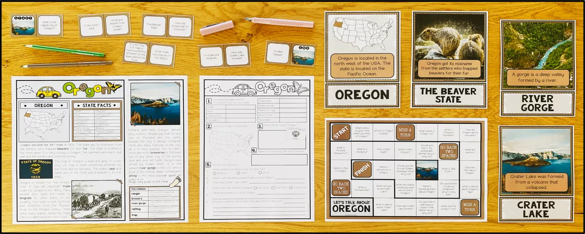 Bild in der Beschreibung des Unterrichtsmaterials USA - Oregon (Fact Sheets, Worksheets and Games) von Unterrichtmitspass #1
