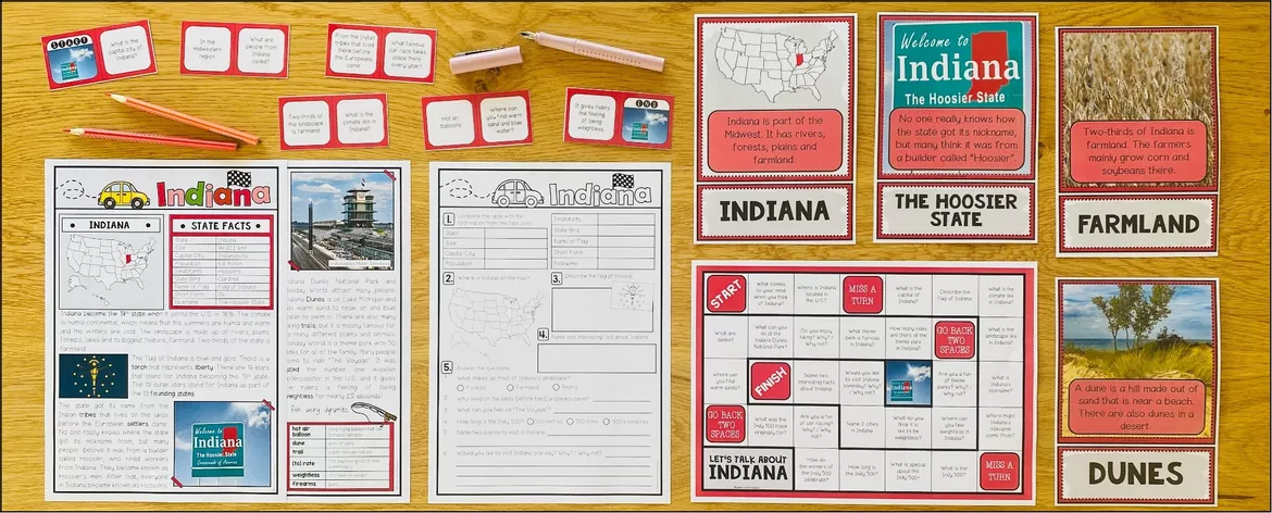 Bild in der Beschreibung des Unterrichtsmaterials USA - Indiana (Fact Sheets, Worksheets and Games) von Unterrichtmitspass #1